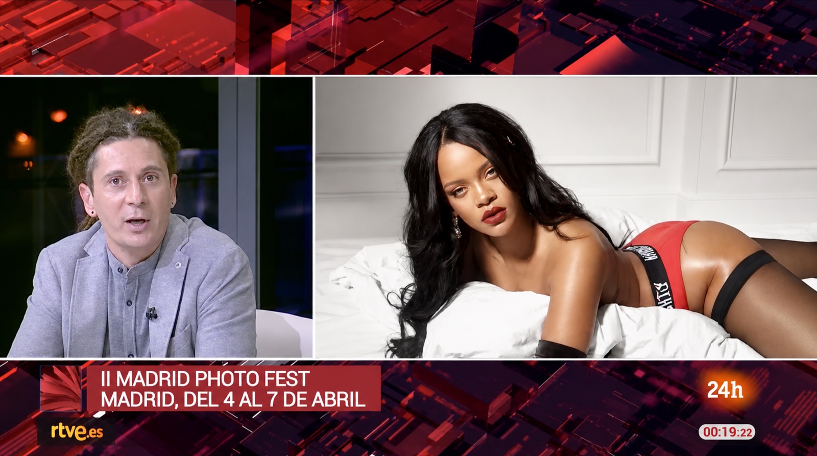 Alberto Hidalgo en una portada televisiva sobre Madrid Photo Fest